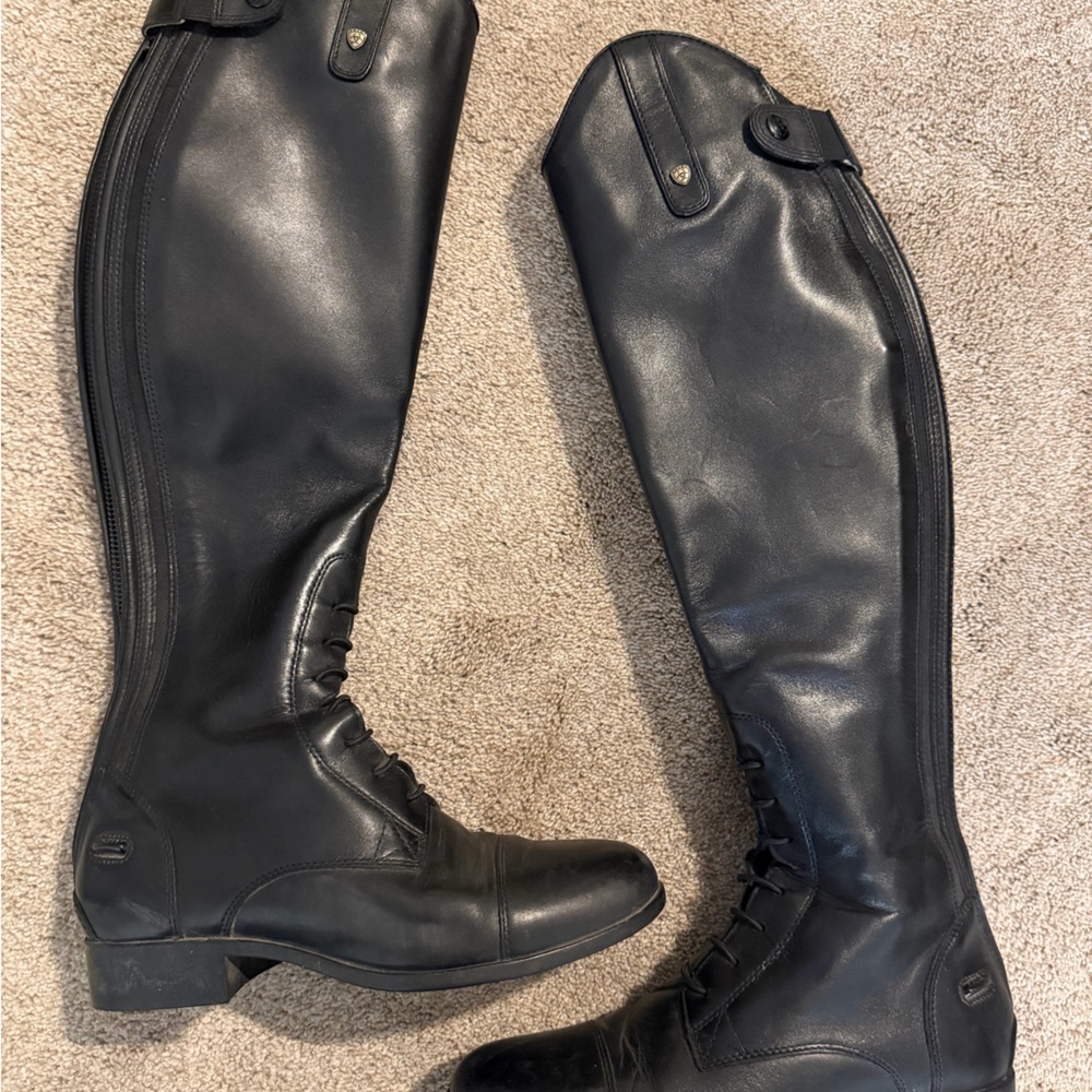 Ariat Women’s heritage contour II field zip Black Leather riding Boots